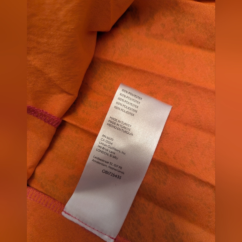 Anthropologie Maeve Pleated Skirt Bright Orange Hot Pink Floral Pleated A-line - Picture 6 of 8